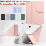 For SAMSUNG Galaxy Tab A11+ Plus A9 Plus 11 inch SM-X236B X310 X316 Fashion Y-shaped Multi-fold Tran