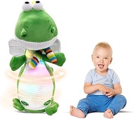 Aoblbiol Dancing Talking Dinosaurs Toys, Similar to Dancing Cactus with Glowing Talking Recording Repeating Speaking, Interactive Baby Dinosaurs Time Baby Toy for Toddlers (Green Dinosaur)