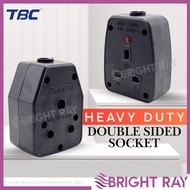 TBC Heavy Duty Dual Rubber Switch 13A / 15A Socket Head Anti Break Socket Double Sided Socket Indust
