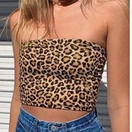 Top Leopard Print Cropped Tank Top