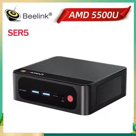 AMD Ryzen 5 5500U Beelink Mini PC SER5 PRO Desktop Gaming Computer DDR4 16G 500GB NVME SSD BT5.2 4K 