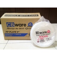 [READY STOCK] 9' Big PP Plate [ 50pcs± ] - Disposable PP Plastic Plate -Chunbe(CB Ware) PP 9 Party P