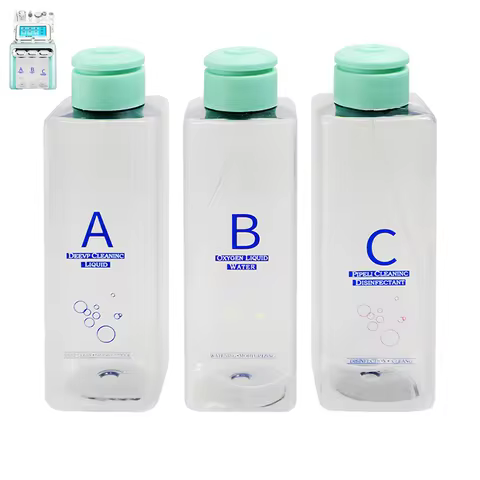 Replacement Bottles for H2O2 Hydrogen Oxygen Small Bubble RF Beauty Machine - 3pcs Universal Dermabr