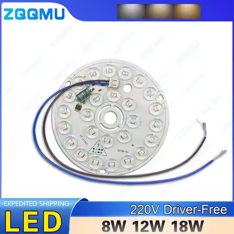LED Panel Round Light 6W 12W 18W SMD2835 AC 220V Driver-Free LED Top Panel Round Light Panel LED Lig