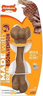 Nylabone Femur Bone Strong Chew Toy for Dogs Made with Real Bison & Venison, Durable Dog Chew Bones 