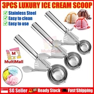 3 Pcs Luxury Ice Cream Scoop Set |Ice Cream Scooper|Stainless Steel Ice Cream Scooper|Ice Cream Spoo