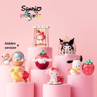 Genuine MINISO Sanrio model Kawaii Strawberry Manor series blind box Kuromi mymelody Cinnamoroll Lit