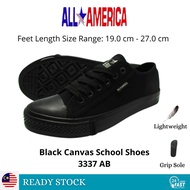 ALL AMERICA Black School Shoe 3337AB | Kasut Sekolah Hitam Bertali  [Ready Stock + Fast Delivery]