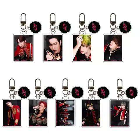 KPOP ATEEZ 《THE WORLD EP.FIN : WILL》Keychain for Women Men Cartoon Kawaii Fashion Acrylic Key Ring H