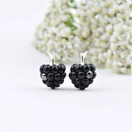 Blackberry studs Raspberry earrings Kawaii earrings Fruit earrings Food jewelry