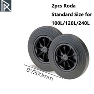 100L 120L 240L Waste bin wheel SET RODA TONG SAMPAH HIJAU 8 INCH universal DIY READY STOCK Rubbish T