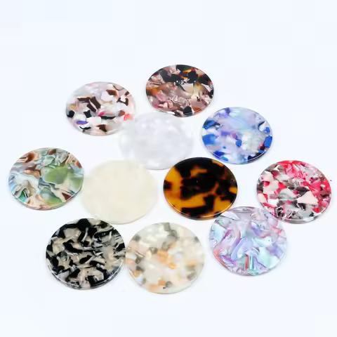 Tortoise Shell Beads,Acetate Acrylic Earring Charms,Circle Coin Shaped Pendants,Jewelry findings,Ear