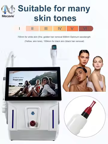 2026 Technology Soprano Titanium Ice Platinum 2-in-1 Diode Laser Hair Removal Machine 4000W Painless