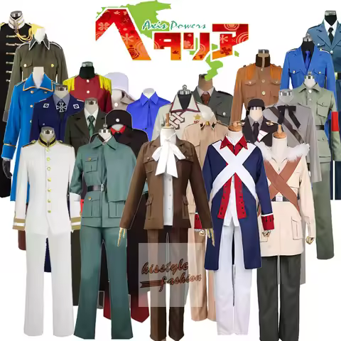 Hetalia Axis Powers APH Italy Japan United States England France Belgium Characters Uniform Cosplay 