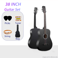 กีต้าร์ 38 นิ้ว กีต้าร์โปร่ง กีต้าร์โปร่ง มือใหม่ฝึกกีต้าร์ กีตาร์คลาสสิก แข็งแรง พกพาสะดวก กีตาร์ไม