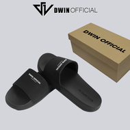 Dép quai ngang nam nữ slipper DWIN đen fullbox local brand