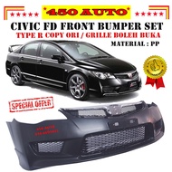 HONDA CIVIC FD 2006-2012 TYPE-R PP FRONT BUMPER + GRILLE BOLEH BUKA / FD2R / FD2 / SNA / SNB