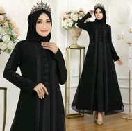 RINA BUSANA - C0D - Baju Gamis Abaya Polos - Gamis Abaya Remaja Simple - gamis hitam polos bahan ade