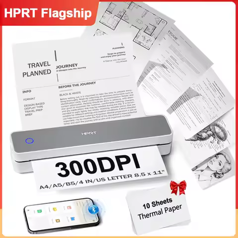 HPRT MT610Pro Portable Thermal Printer 300DPI Mobile Wireless A4 Printers Supports 8.5' X 11' US Let