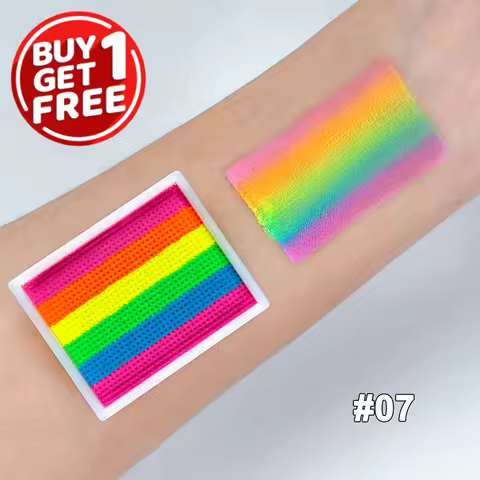 2pcs Rainbow Face & Body Paint,8g Split Cake Non-Toxic Paint Makeup Palette-Vibrant Mixed Colors For