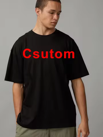 New DIY 320gsm Custom LOGO 100% Cotton Good Thick Oversize Heavy Weight T-shirt for Men Short Sleeve