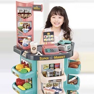 HOME Supermarket ชุดซุปเปอร์มาร์เก็ตจำลอง ของเล่นขายของ ของเล่นแคชเชียร์ | 47 PCS | 3+ Ages.