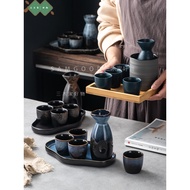 Japanese Sake Wine Dispenser Soju Glass Antique Warmer Set ^ -