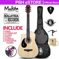 [GITAR KIDAL] Mukita by BLW Left Handed Beginner 38 Inch Acoustic Guitar package