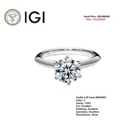 18K (750) White Gold IGI LAB GROWN DIAMOND CECILIA 1.20ct F Color 3 Excellent NONE Fluorescence (RKI