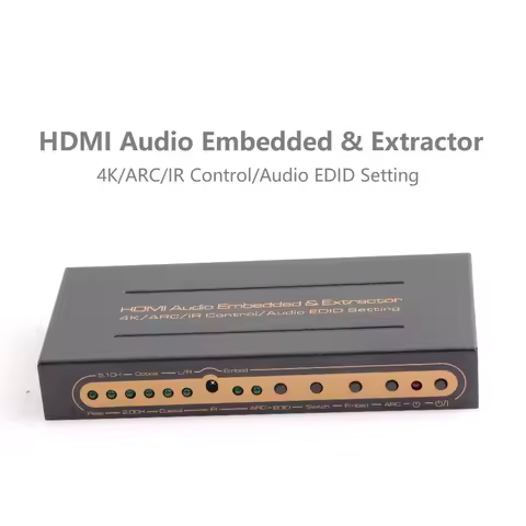4K ARC IR Control HDMI-compatible Audio EDID Set Embedded Converter SPDIF Coaxial Digital 5.1 Analog