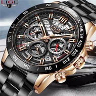 LIGE Exclusive Original seiko automatic watch Newest Multi Function Stainless Steel Waterproof Quartz watch for man