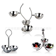 Snack Plate Snack Plate Stainless Steel Three-Head Rack Hotel Buffet Snack Rack KTV Food Rack Rack