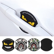 4pcs Monster Car Sticker Car Door Handle Silicone Door Bowl Film Protective Film Door Stickers