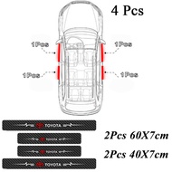 แผ่นประตู6D คาร์บอนไฟเบอร์ยังคงรถจัดแต่งทรงผมปั้นอุปกรณ์เสริมบนประตู Sills สติกเกอร์สำหรับโตโยต้ายาริส ATIV GR Yaris VIOS Corolla Alitis ข้าม Camry CHR Prius Wigo Avanza Innova Fortuner Land Cruiser Prado Raize Rush RAV4