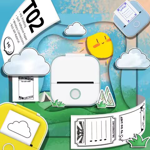 T02 Portable Printer Phomemo Mini Sticker Printer Self-adhesive Labels Inkless Sticker Printer for J