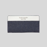 Kate Spade Cameron Denim Colorblock Large Slim Bifold Wallet Denim Multi WLRU6120