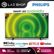 Philips 43 Inch 4K UHD Android TV | Netflix &amp; Youtube | Dolby Vision Atmos | Voice Control 43PUT7406