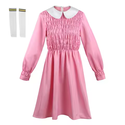 Movie Stranger Eleven Cosplay Things Eleven Costume for Women Girls Pink Dresses Fantasy Halloween C