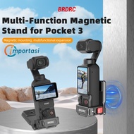 BRDRC Aluminum Magnetic Mount Bracket For DJI OSMO POCKET 3 Clip Holder Multifunctional Base