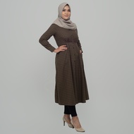 Benhill Gamis Wanita Lengan Panjang Kotak Coklat 1206-11530