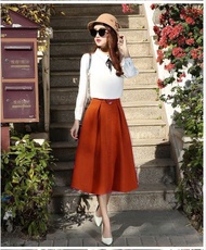 [HCM]Chân váy kem belt xếp ly