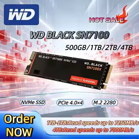 WD BLACK SN7100X NVMe SSD 1TB/2TB/4TB, M.2 2280 PCIe Gen 4.0, Internal Gaming Solid State Drive for 