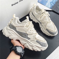 Men Shoes Winter Breathable Mesh Sneakers Casual Thick-Soled Running Teenagers Niche Dad Trendy Shoe