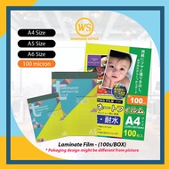 Laminating Film 100 micron / Laminate Film / Plastik Laminate / Plastic laminate A4 / A5 / A6 - 100p