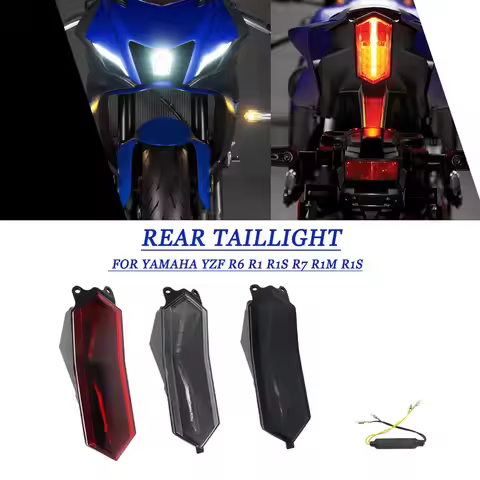 Motorcycle Rear Tail Lights for Yamaha YZF R6 R1 R1S R7 YZF-R1M R1S YZF-R7 2017-2022 High-Brightness