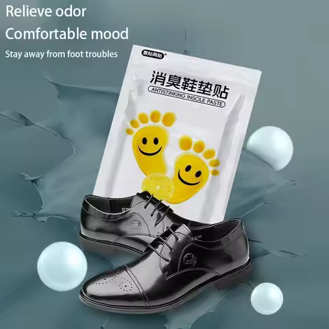 2026-10Pcs/bag Deodorant Foot Odor Prevention Foot Sweat Sports Shoes Smelly Insole Paste Lemon Fres