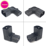 Cheesenm 3pin Male To Female Extend 90 Degree Down Up Angle AC Converter IEC 320 C14 To C13 Left Rig