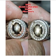 Star 6 black sapphire stone ring