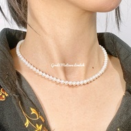 Chokker 37cm Akoya request customer white pearls round 5mm