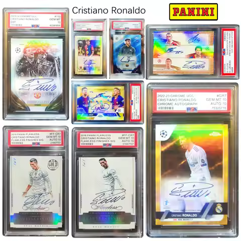 PANINI Cristiano Ronaldo Messi Yamal Neymar DIY Rainbow Laser Rating Signature Collector's Card Bric